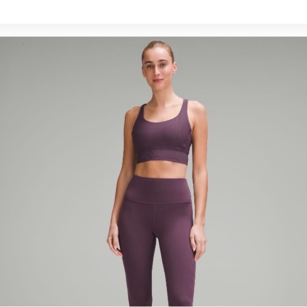 Like new lululemon athletica Ribbed Cross-Back Bralette in grape thistle